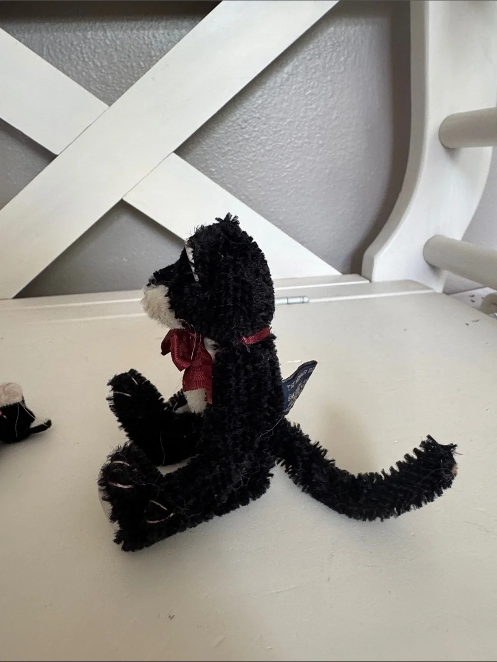 Vintage Boyds Bears Black & White Cat Pair with Pink Bows